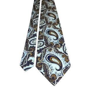 Vintage Vitaliano Pancaldi Tie Men’s Multicolor Paisley Geometric Silk Italy 56"